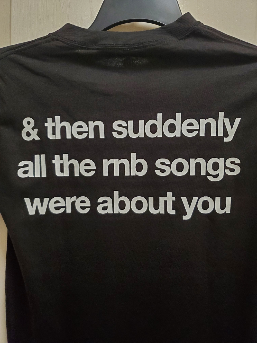 Black Graphic Short Sleeve Tee with White Text - NWOT / Small